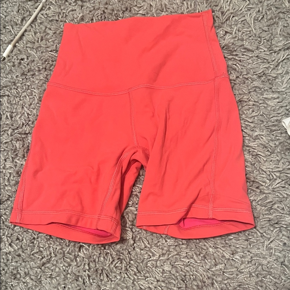 lululemon athletica Women's Bright Coral Bike Shorts